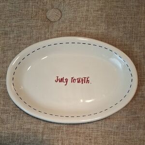 Rae Dunn JULY FOURTH Oval Plate